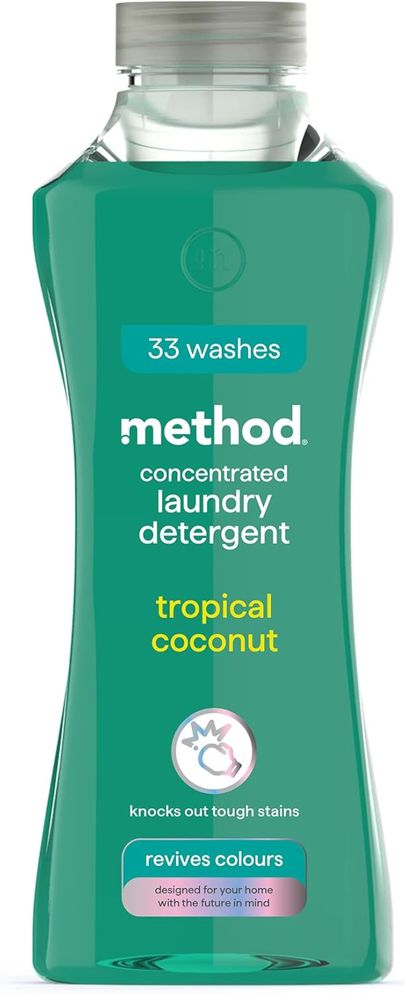 Method Concentrated Laundry Detergent, Washing Liquid Fresh Tropical Coconut Scent, 1 X 33 Washes, 1 X 990Ml