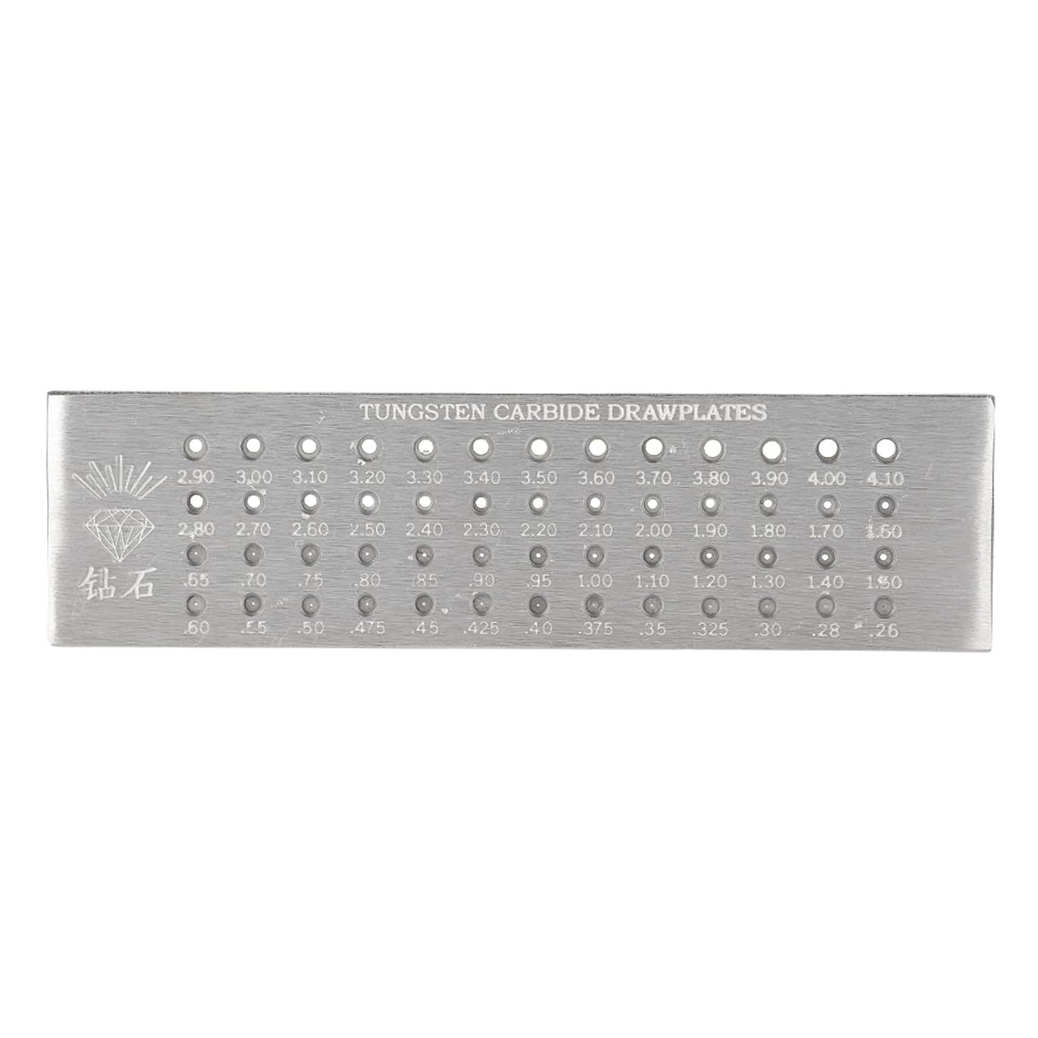 Wire Drawplate, 52 round Hole 0.26-4.10Mm Tungsten Carbide Drawplate, Rolling Mill for Jewelry Making, round Draw Plate with Storage Bag