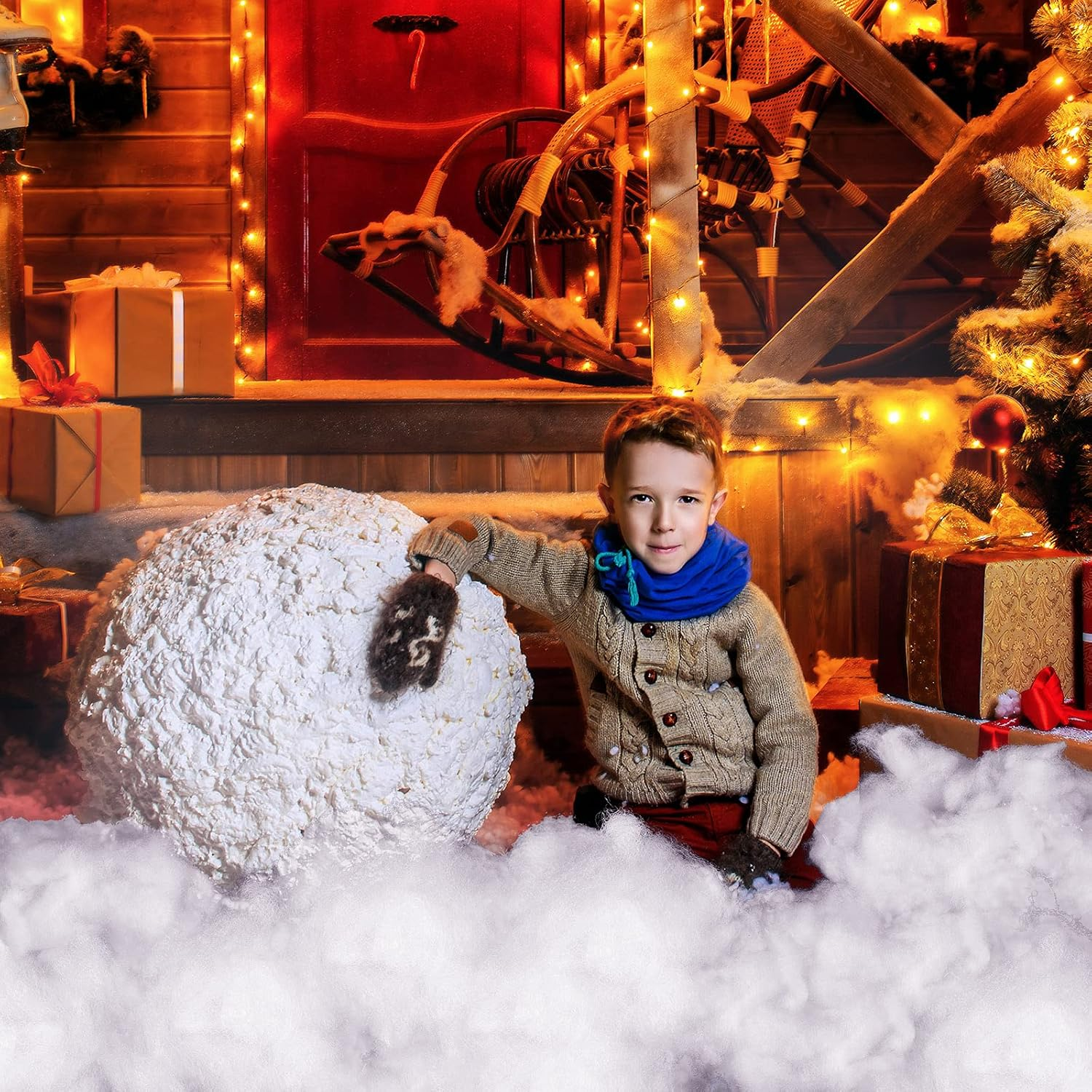 Riakrum Christmas Fake Snow Decor Artificial Snow Fluffy Fiber Stuffing Snow ... - Picture 7 of 18
