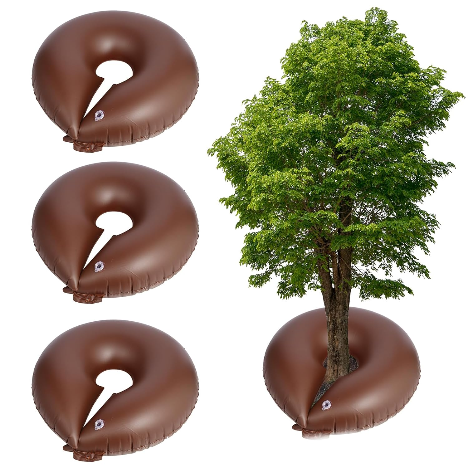 Tezhiie 3 Pack 15 Gallon Tree Watering Ring Bag, Watering Donuts for Trees