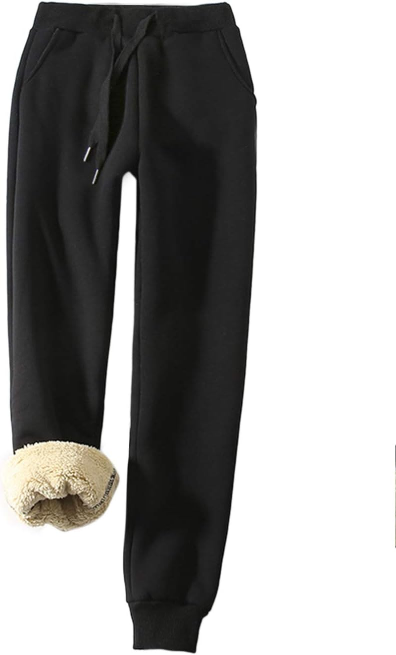 Women'S Warm Sherpa Lined Athletic Sweatpants Jogger Fleece Pants