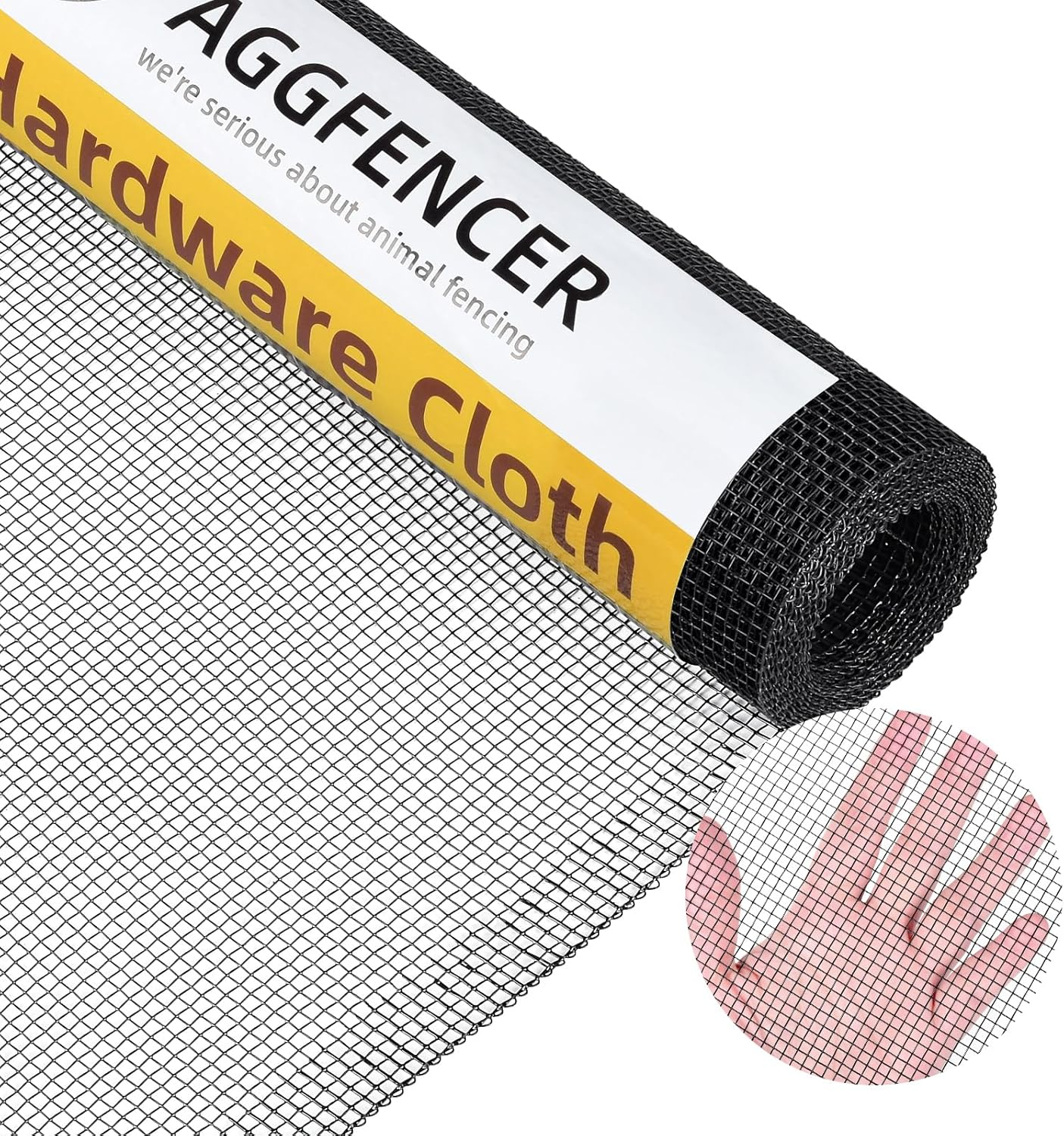16In X 50Ft Black Hardware Cloth 1/8 Inch 27Ga PVC Coated Wire Mesh Vinyl Coated Galvanized Wire Mesh Screen Roll, Welded Metal Chicken Wire Fencing, for Garden Plant Fencing Bee Screen