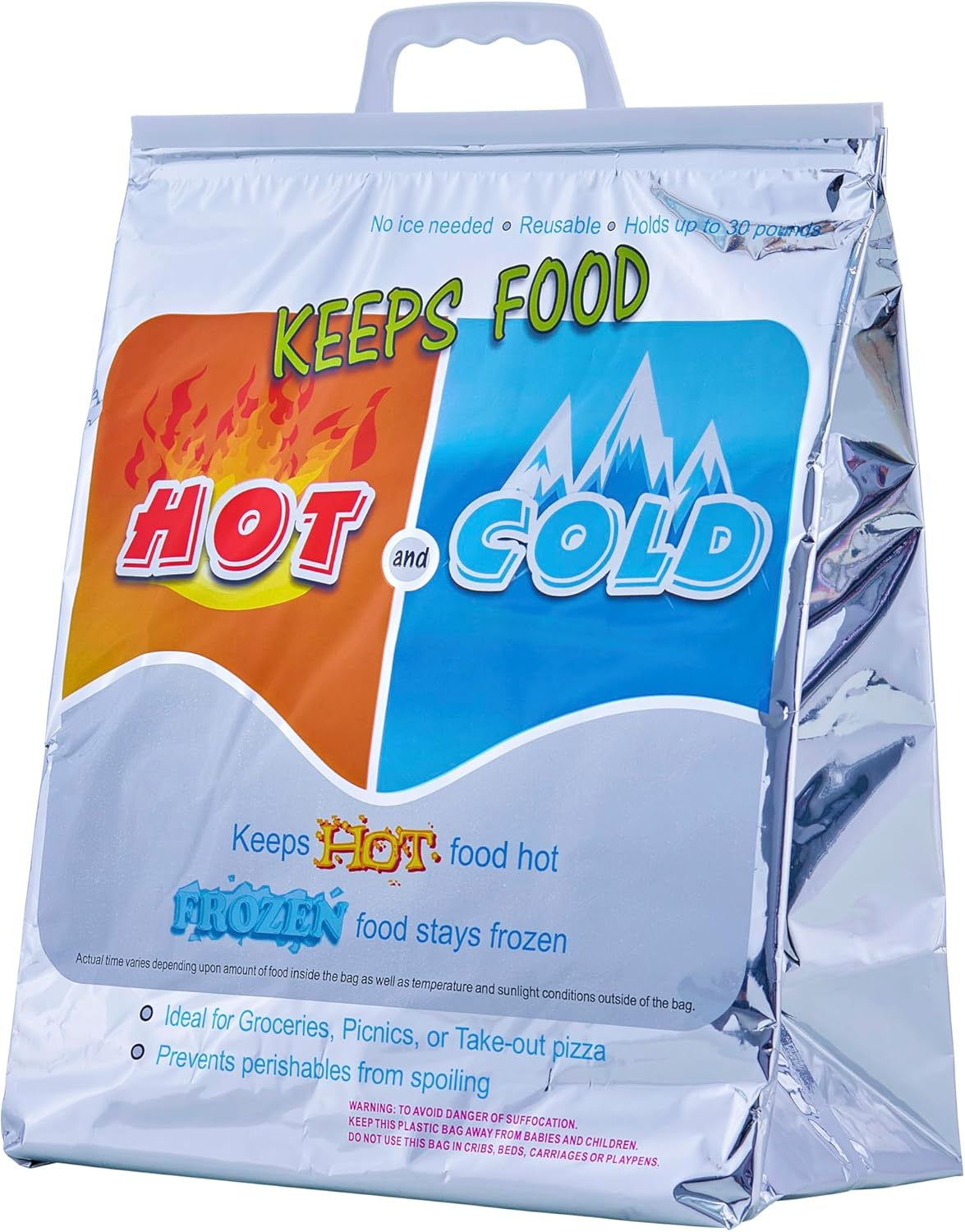 Hot and Cold Insulated Bags for Food Delivery, Grocery Shopping Bags, Food Storage for Hot and Frozen Food for Travel, Disposable Cooler Bag, Reinforced Thermal Lunch Bag (1, 13