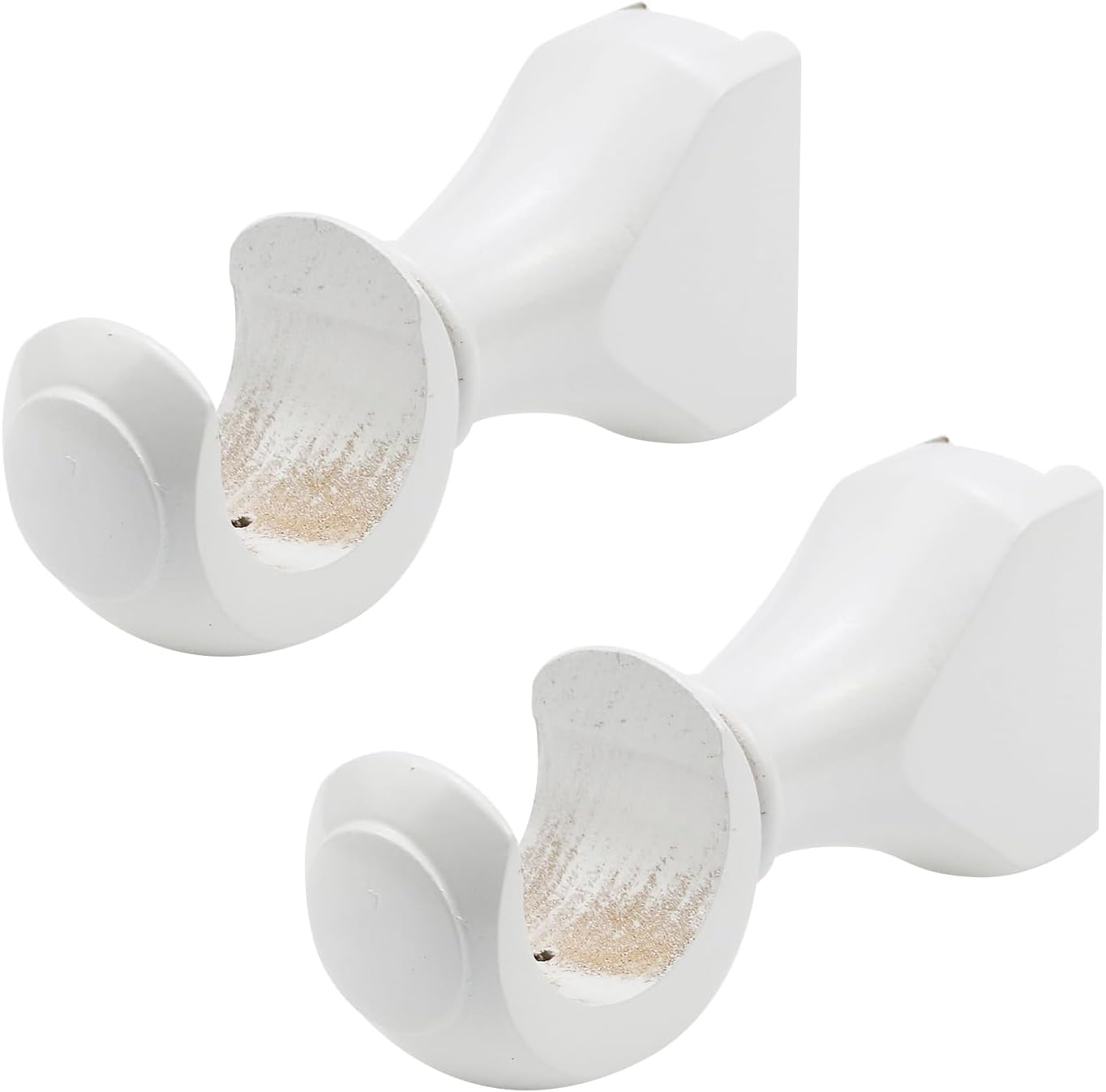 2 Pack Wooden Curtain Rod Brackets 35Mm/1.37In Diameter Window Curtain Rod Support Heavy Duty Single Curtain Rod Holders Curtain Rod Hook for 1-2/5