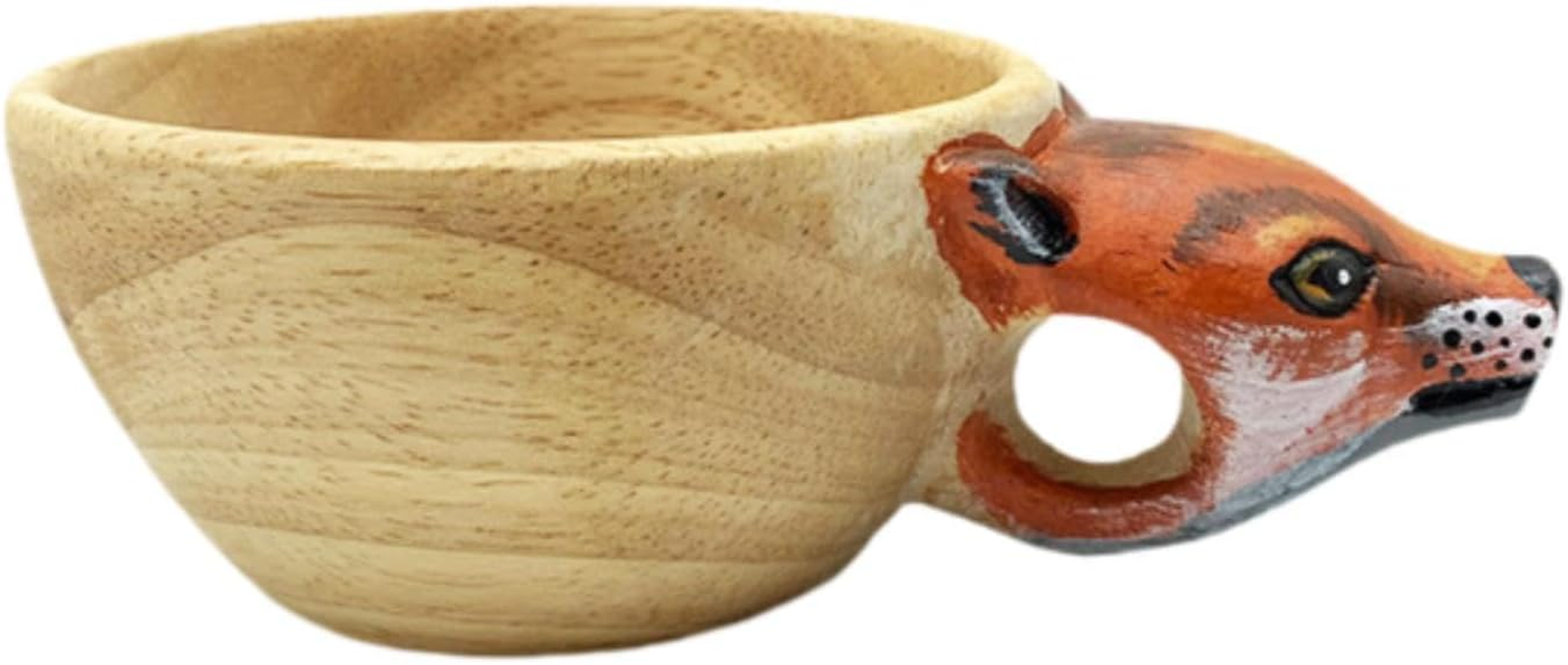 Folpus Wooden Cup Animal Water Cup Tea Cup Camping Mug Animal Shaped Hand Car... - Picture 10 of 15