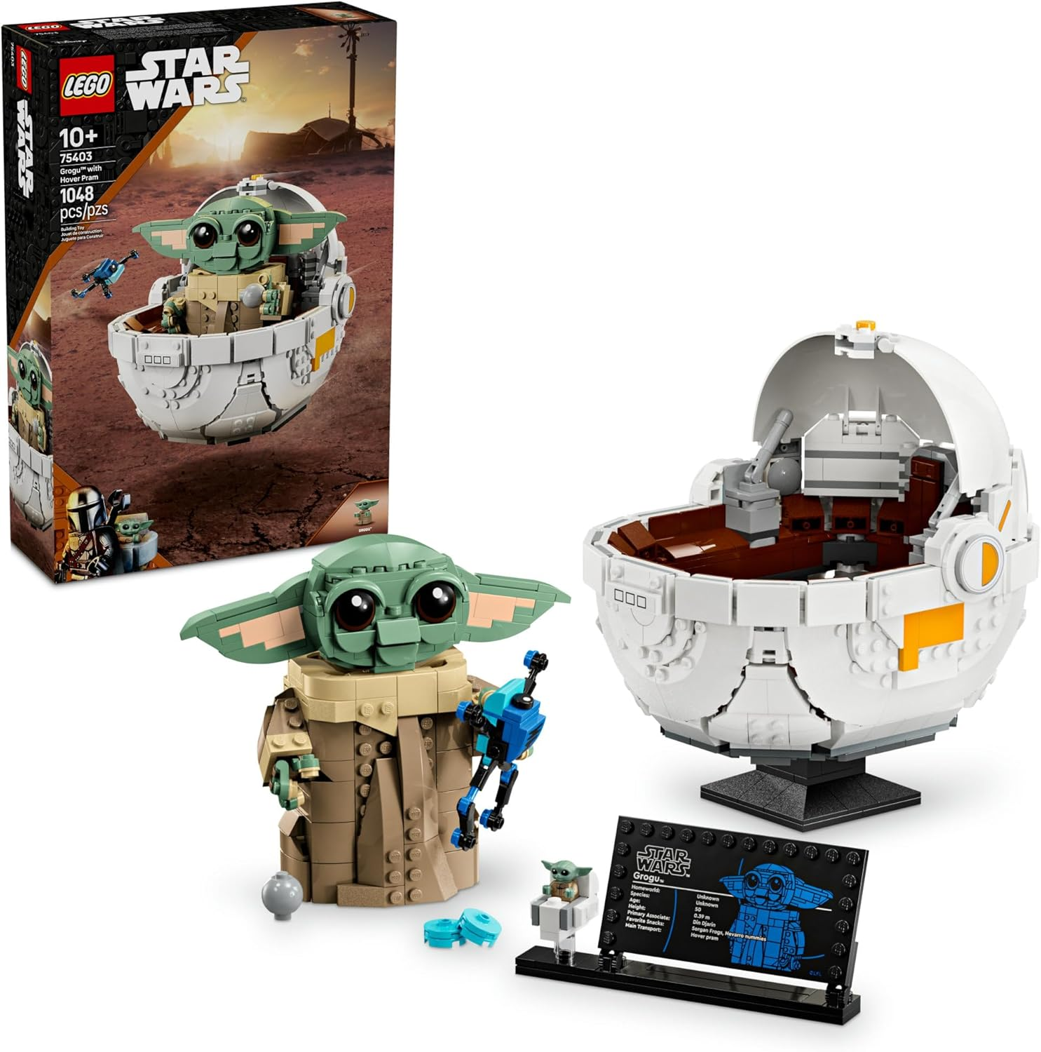 LEGO Star Wars: the Mandalorian Grogu with Hover Pram Building Toy Set - Star Wars Toy for Kids, Boys and Girls, Ages 10+ - Gift Idea for Birthday - 75403
