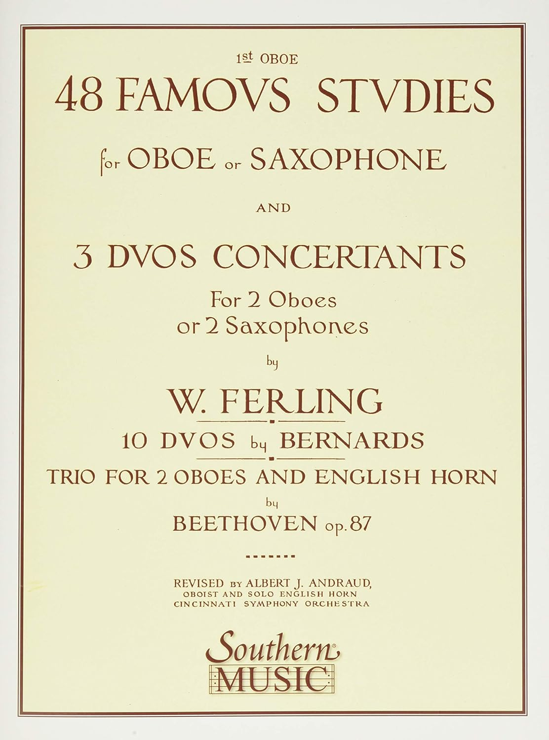 48 Famous Studies (1St and 3Rd Part): Melodious Etudes for Oboe and Saxophone Players | Woodwind Sheet Music Collection for Intermediate Musicians | Oboe Saxophone Duet Songbook