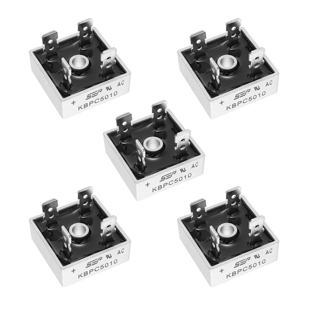 5pcs KBPC5010 Bridge Rectifier Diode,50A 1000V Single Phase,Full Wave 50 Amp 1000 Volt Electronic Silicon Diodes,Through Hole 4-Pin