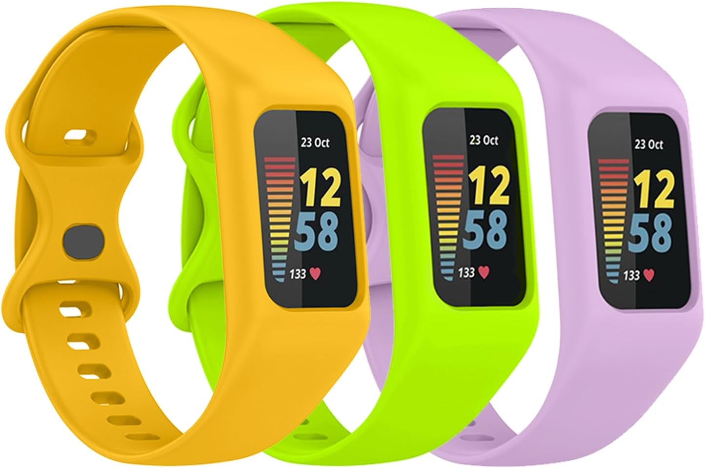 Gheper 3 Pack Soft Watchband Compatible with Fitbit Charge 6, Charge 5, Charg... - Picture 11 of 13