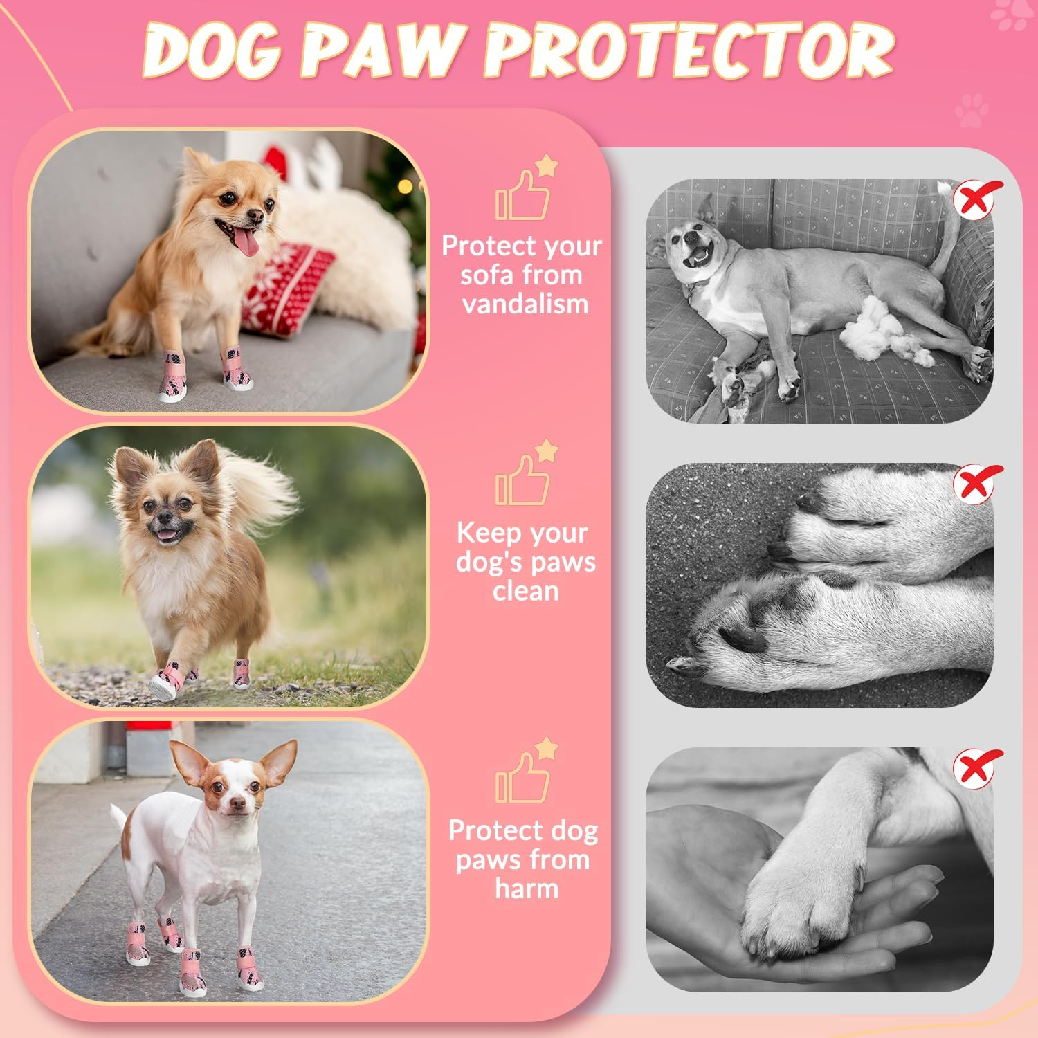 AUTOWT Dog Boots, 2 PCS Breathable Dog Paw Protector, Dual Outdoor Non-Slip D... - Picture 8 of 18