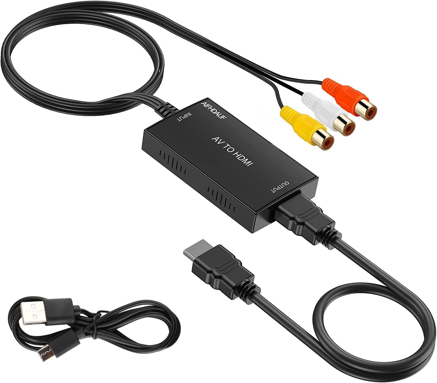 RCA to HDMI Converter with HDMI Cable, for Sky/Dvd/Stb to View on Hdtvs
