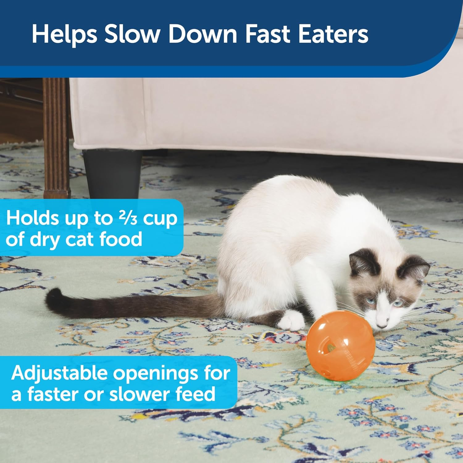 PetSafe SlimCat Meal-Dispensing Cat Toy, Great for Food or Treats,All Breed S... - Picture 3 of 15
