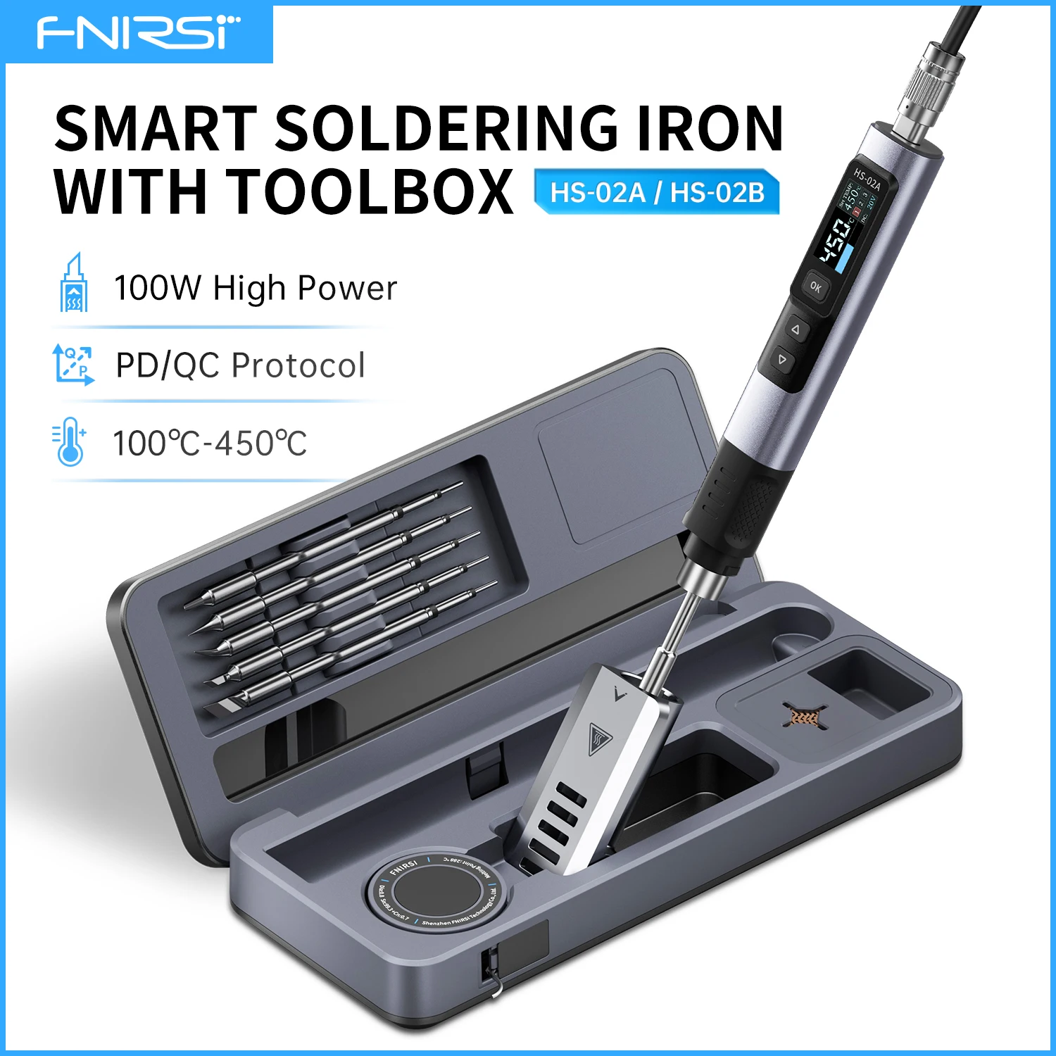 HS-02 Portable Soldering iron, Adjustable temperature