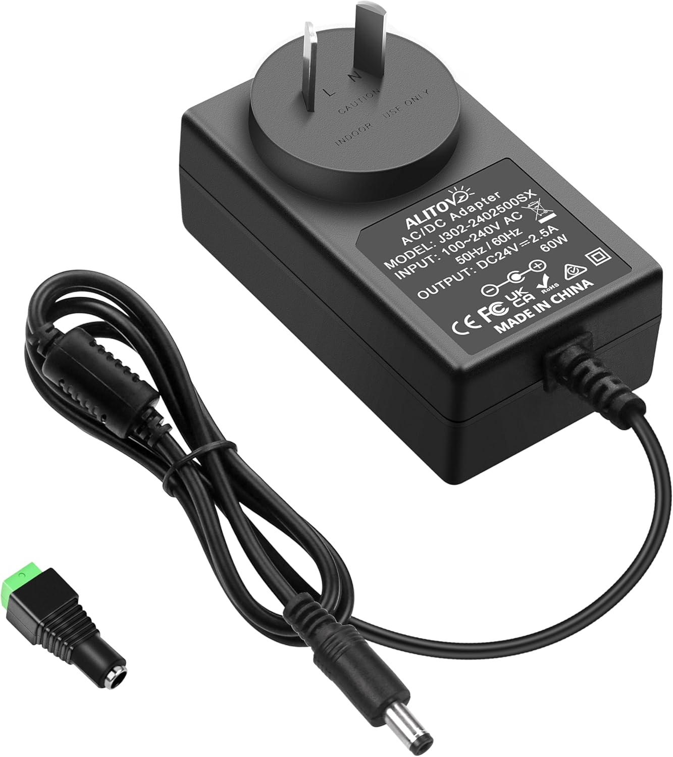24V DC Power Supply 24 Volt 2.5A 60W AC Adapter 220-240V AC to DC 24V Power Cord 24Vdc 2.5A 2A AC/DC Converter with 5.5 X 2.5Mm Tip  LED Strips Printer Soundbar Electronic LCD Monitor