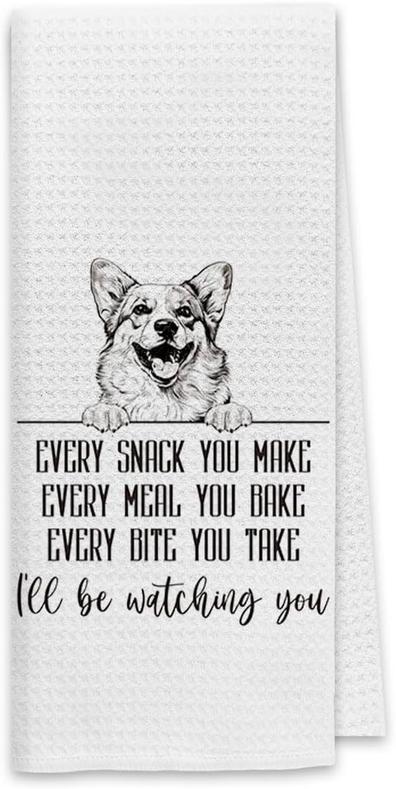 Corgi Kitchen Towels, Corgi Gifts Dish Towel Dishcloth, Funny Puppy Every Meal You Make Cloth Hand Tea Towels for Bathroom Kitchen, Dog Gifts for Dog Lovers, 16x24 Inches