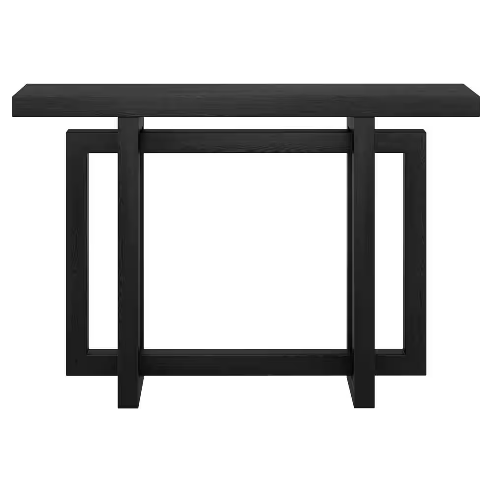 Breslow 44 In. Black Grain Rectangle MDF Top Console Table