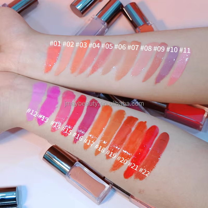 Big Brush 22 Colors Lip Moisturizing Glaze Vegan Private Label Lipgloss Created My Own Makeup Brand Custom Logo Glossy Lip Gloss
