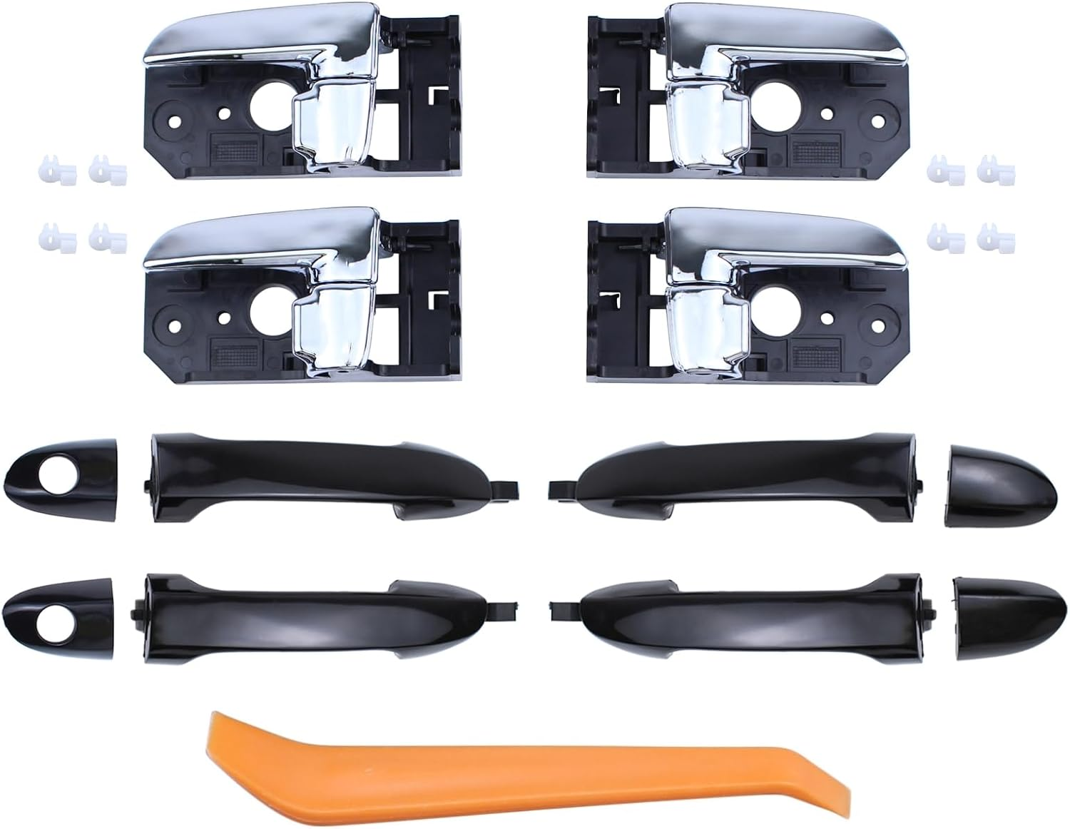 Interior & Exterior Door Handles Set for Kia Spectra Spectra5 2004-2009 Front Rear Inner Outer Left Driver and Right Passenger Side