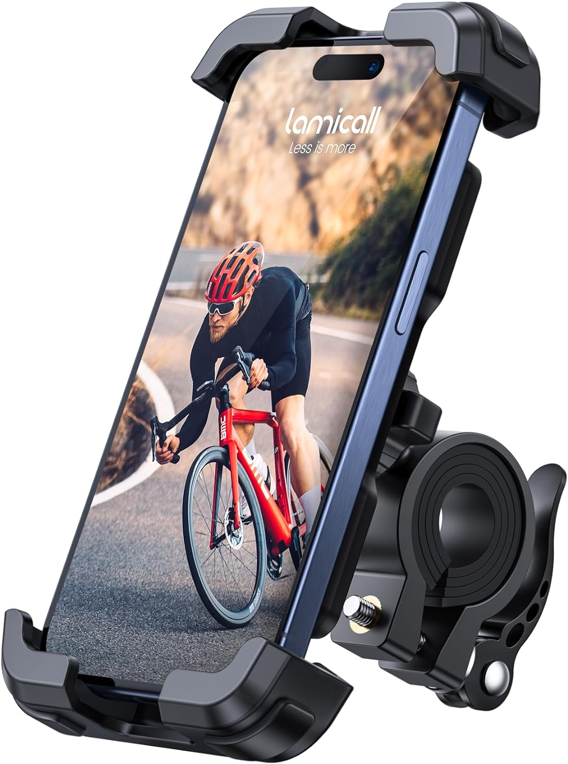 Lamicall Bike Phone Mount Holder - Motorcycle Phone Mount, Adjustable Cell Phone Holder, Bicycle Scooter Handlebar Cradle Clip for Iphone 16 Pro Max/Plus, Iphone 15 Plus, Iphone 14 and 4.7-6.8