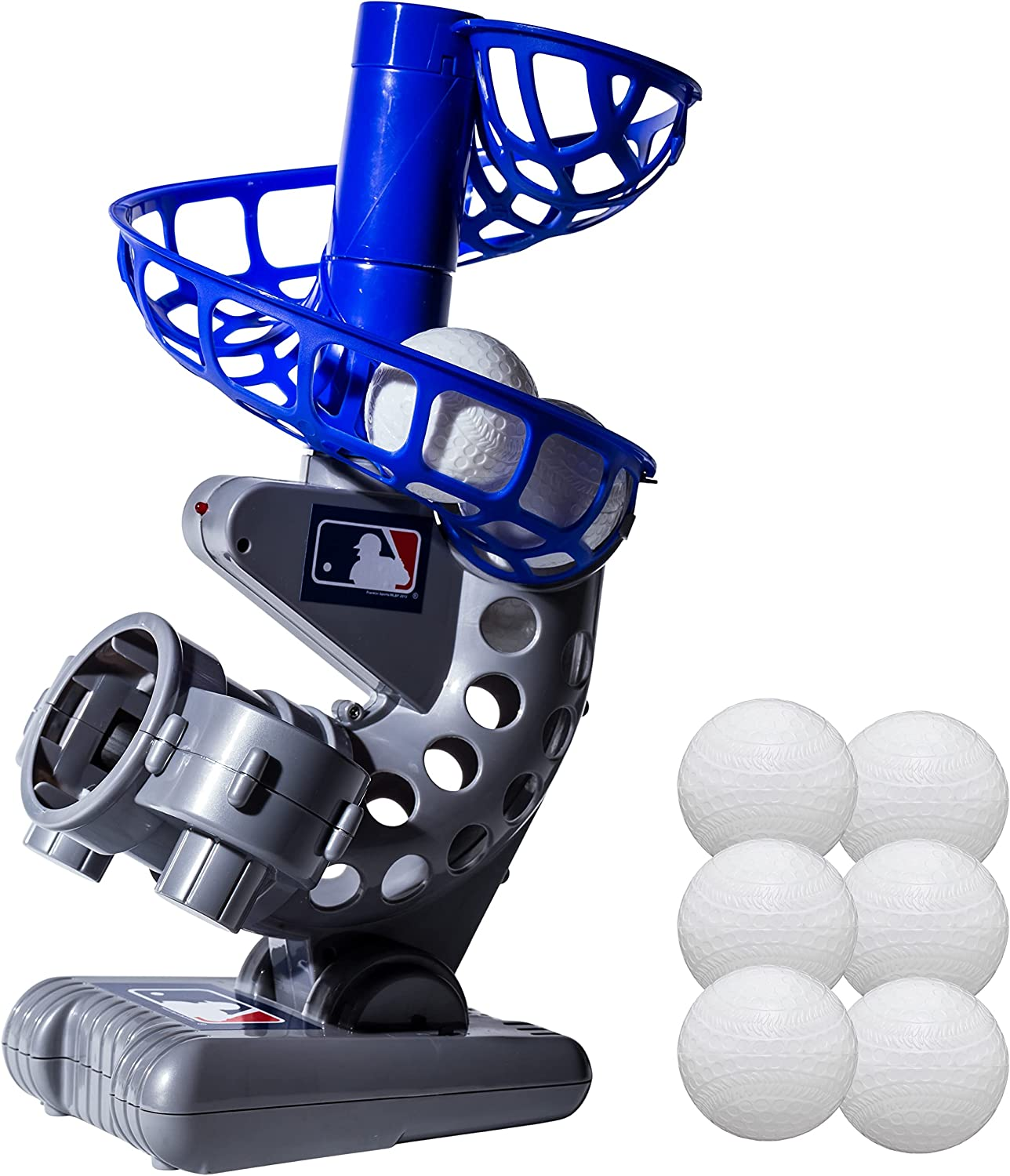 MLB Kids Electronic Baseball Pitching Machine - Automatic Youth Pitching Machine with (6) Plastic Baseballs Included -Youth Baseball Pitcher for Kids Ages 3+