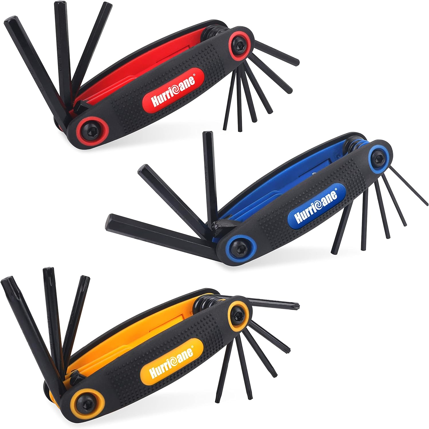 25-Piece Folding Allen Wrench Set, Sae/Metric/Torx Hex Key Set with 270° Swivel Blades, 3-Pack Portable Key Tool for Bike Repair, Home Diy,And General Applications