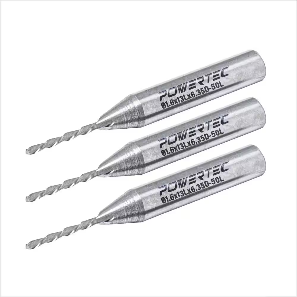1/16 In. X 1/4 In. Shank down Cut Tungsten Carbide Spiral Router Bit (3-Pack)