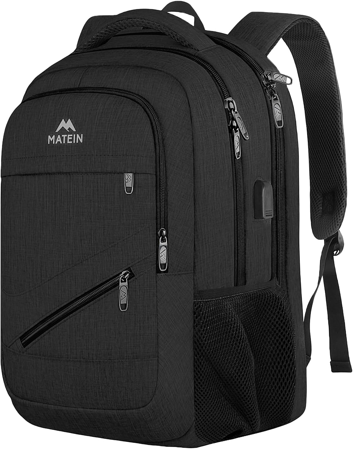 Business Travel Backpack, Extra Large TSA Friendly Work Backpack with USB Charging Port and Laptop Compartment,Water Resistant College Backpack for Men Women Fits 17 inch Computer, Black