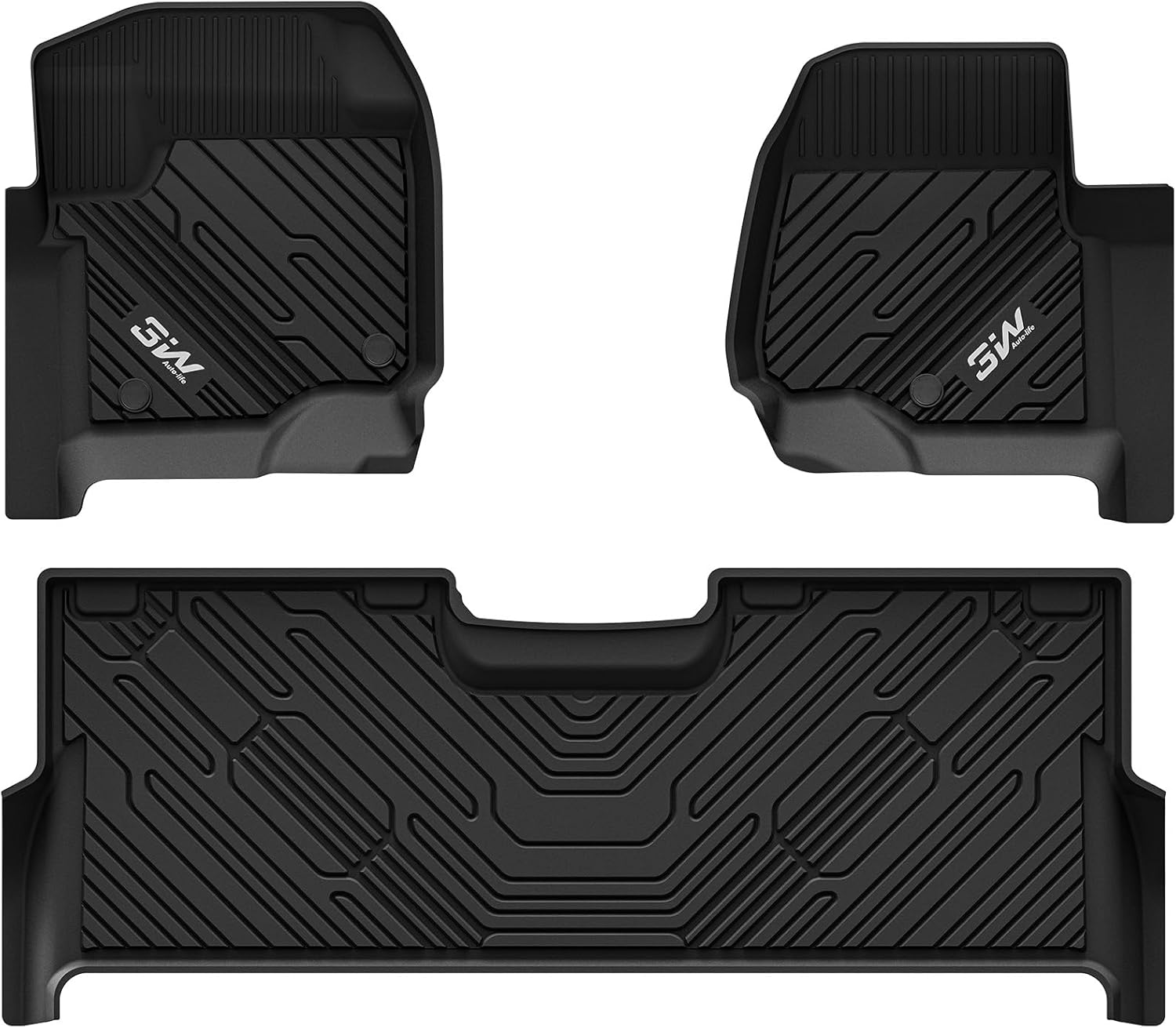 Floor Mats Fit for Ford F250 F350 F450 F550 2017-2024 2025 Super Duty Crew Cab Bucket Seat with under Seat Storage, All Weather TPE Custom Fit F 250 Floor Liner(Not for Vinyl Floor), Upgraded