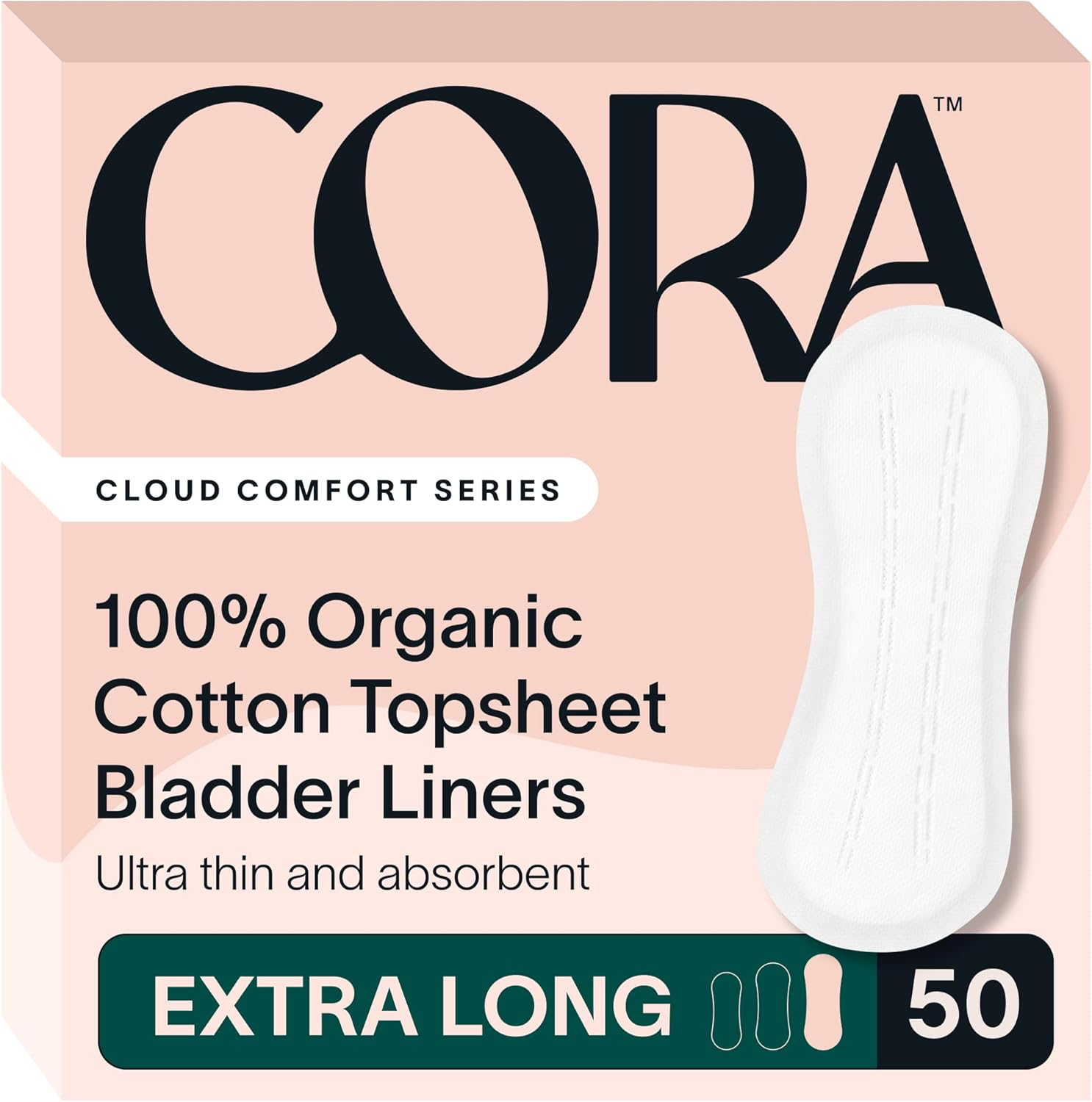 100% Organic Cotton Topsheet Bladder Liners (50 Extra Long Bladder Liners)