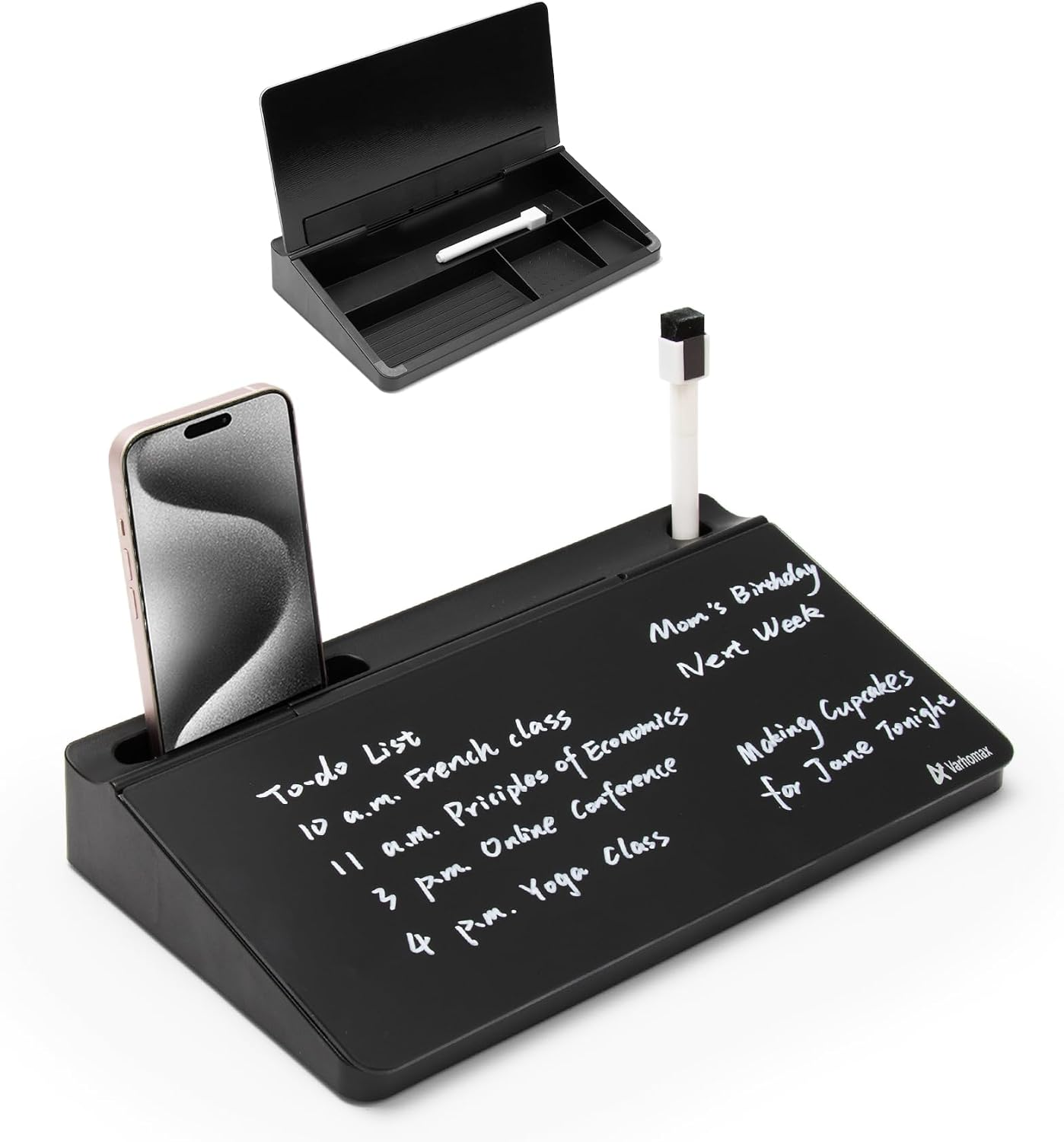 Glass Desk Buddy Whiteboard with Storage