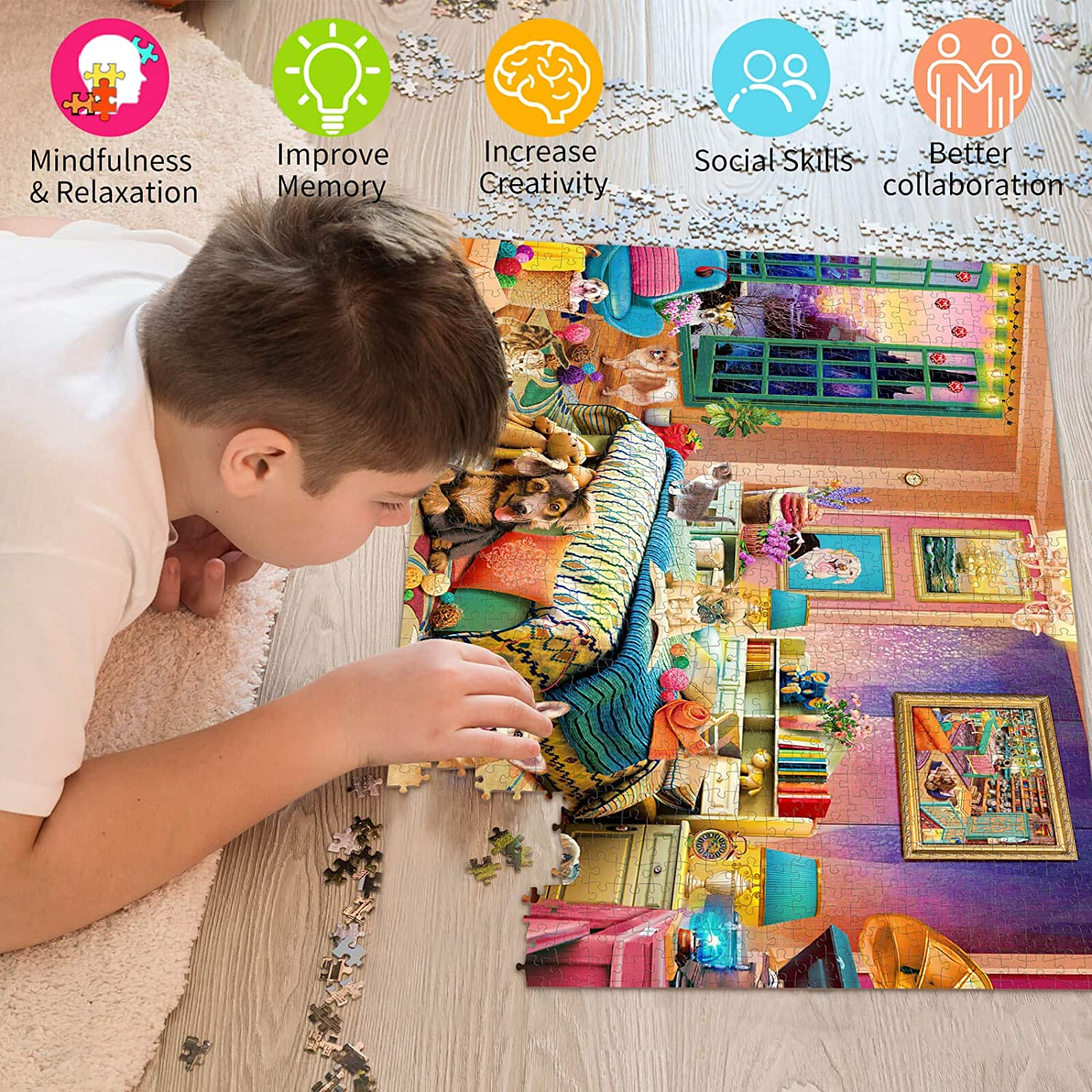 HUADADA Jigsaw Puzzles for Adults 1000 Pieces Jigsaw Puzzles for Adults Inter... - Picture 7 of 10
