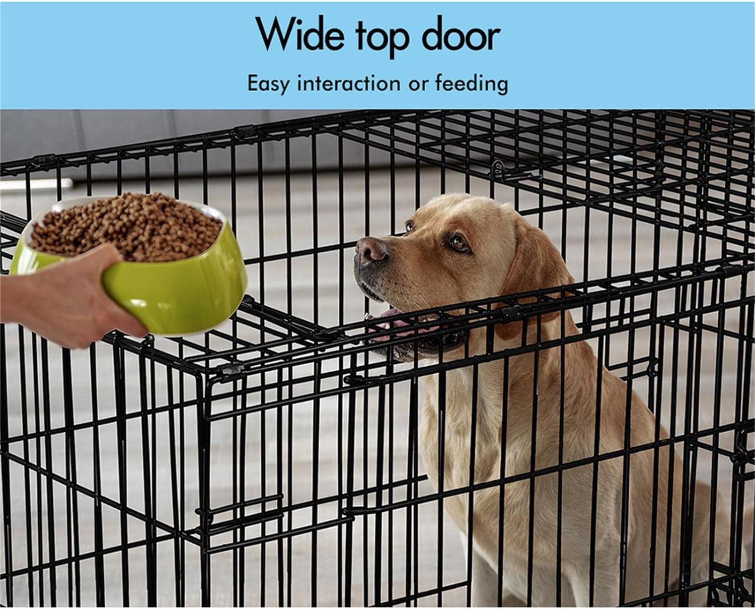 BEASTIE Portable Dog Crate Cage with Removable PP Tray, Foldable Metal Wire P... - Picture 7 of 17