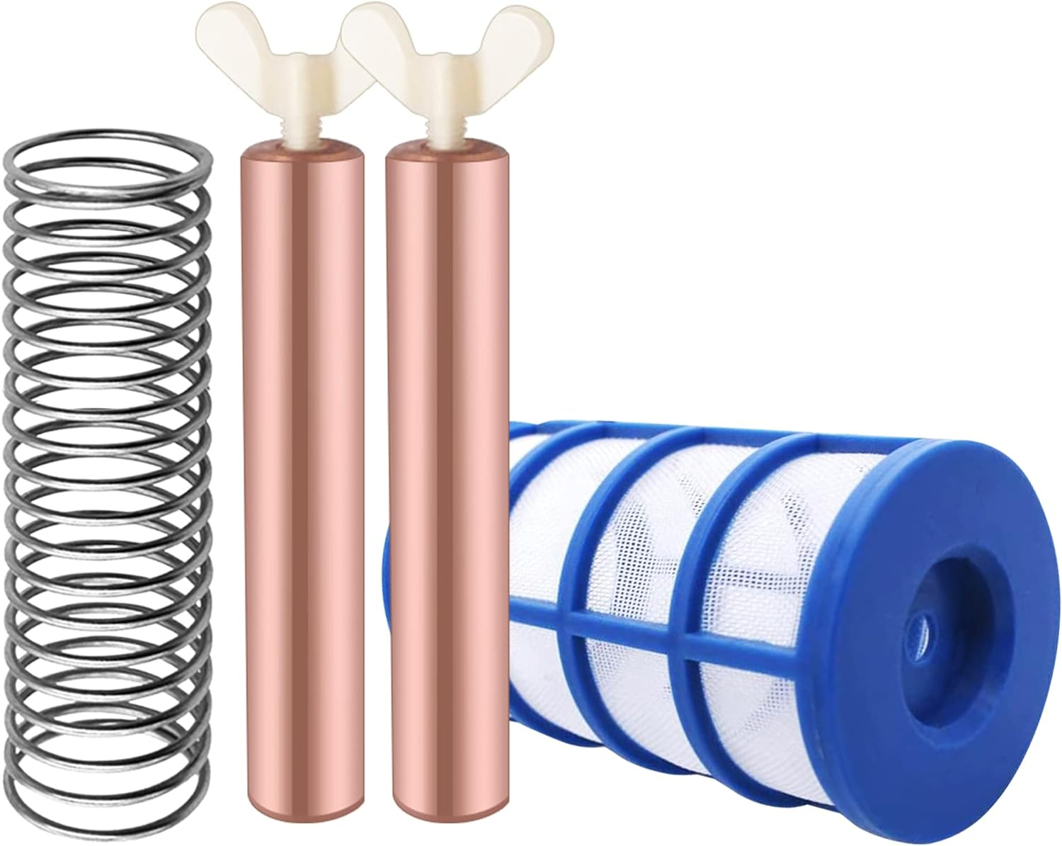 6 Pcs Copper Anode Replacement Kit Solar Pool Replacement Copper Anode,4.13 X 0.71 Inch Threaded M6,Includes Copper Anode, Threaded Basket,Spring,Wing Screw
