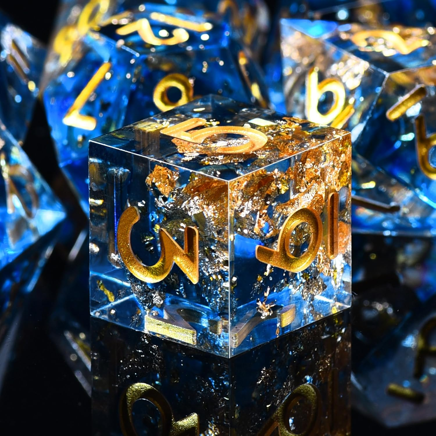 AUSTOR 7-Die DND Dice Set Handmade Sharp Edge Polyhedral Dice for Dungeons an... - Picture 20 of 29