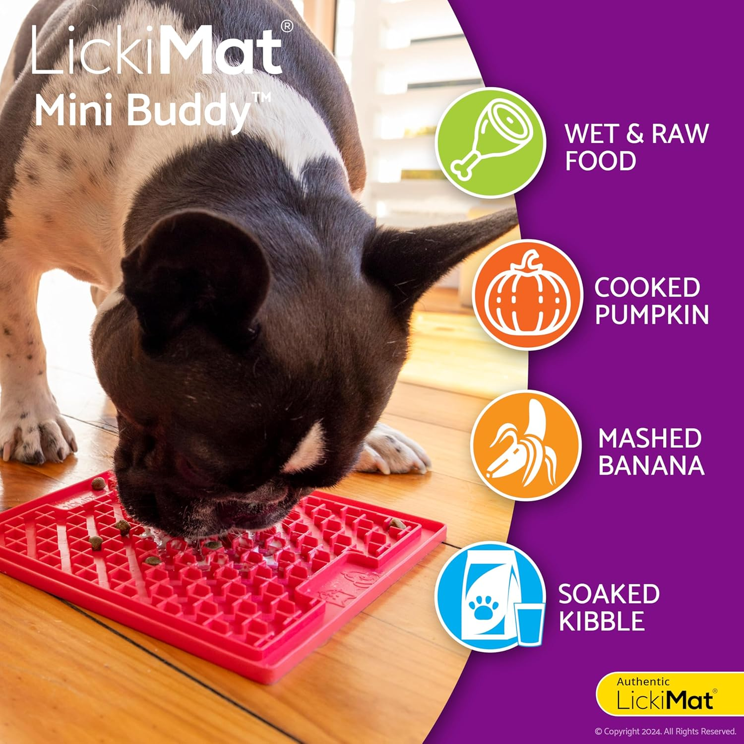 LickiMat Mini Classics - Interactive Pet Feeding Mat for Dogs, Slow Feeder wi... - Picture 7 of 24