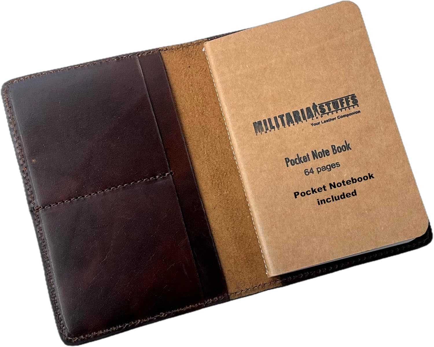 Handmade Vintage Leather Journal Cover - Field Notes & Moleskine Cahier Compatible - 3.5X5.5 Refillable Travel Notebook Cover