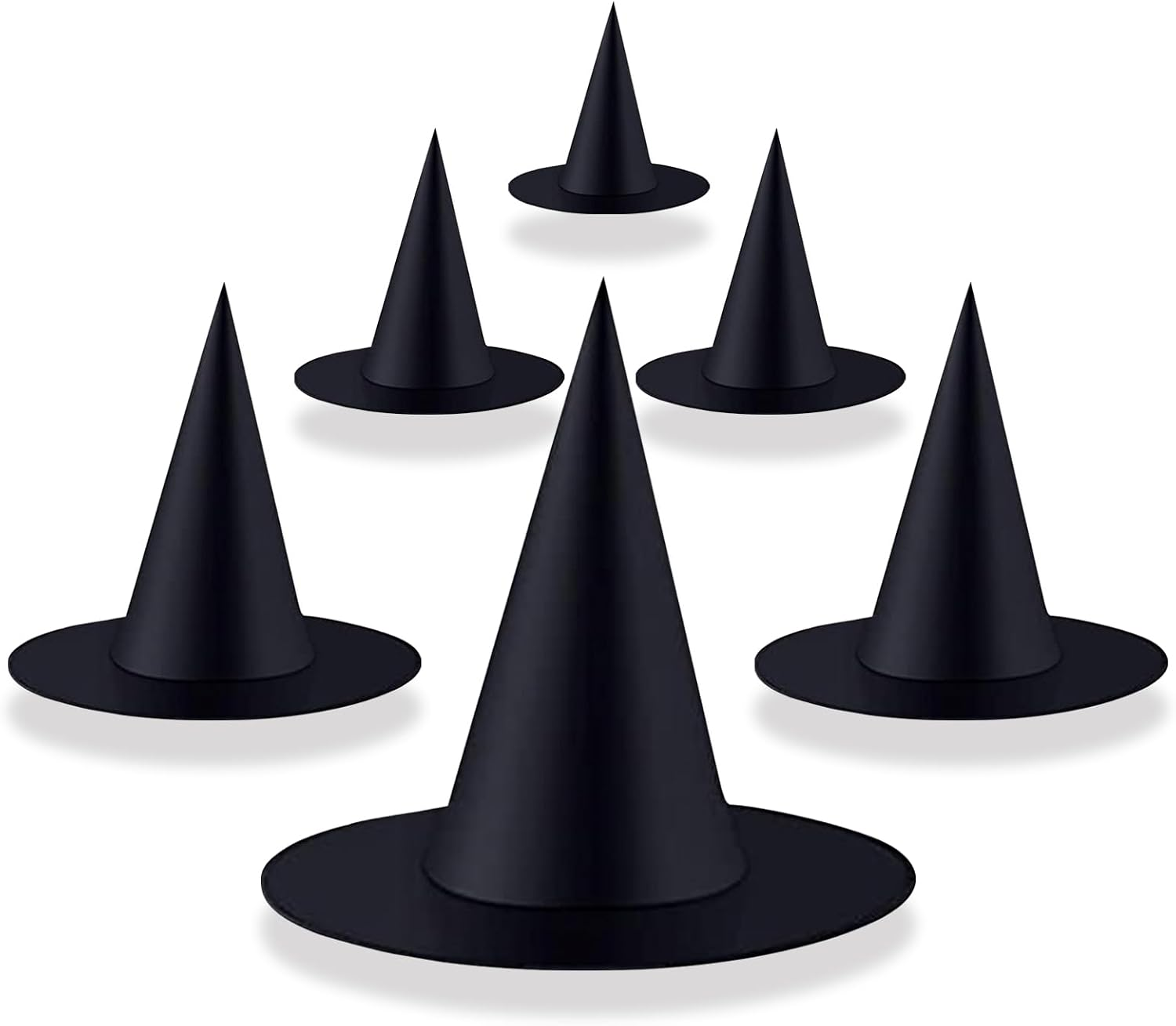 6 Pcs Halloween Witch Hat Black Witch Hats Hanging Decor for Yard Porch