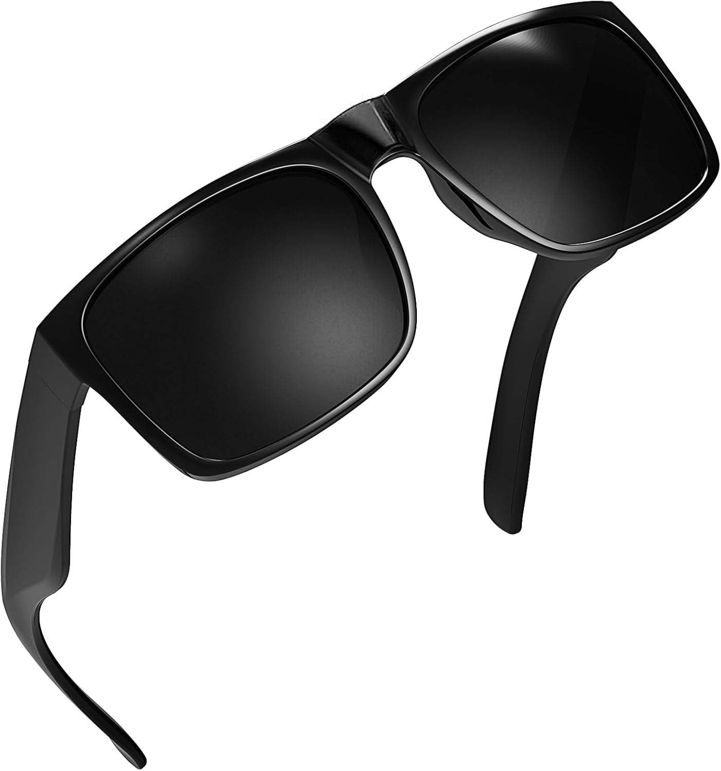 WISTON XL Big Wide Head Mens Dark Black Sunglasses for Men Extra Large Square 