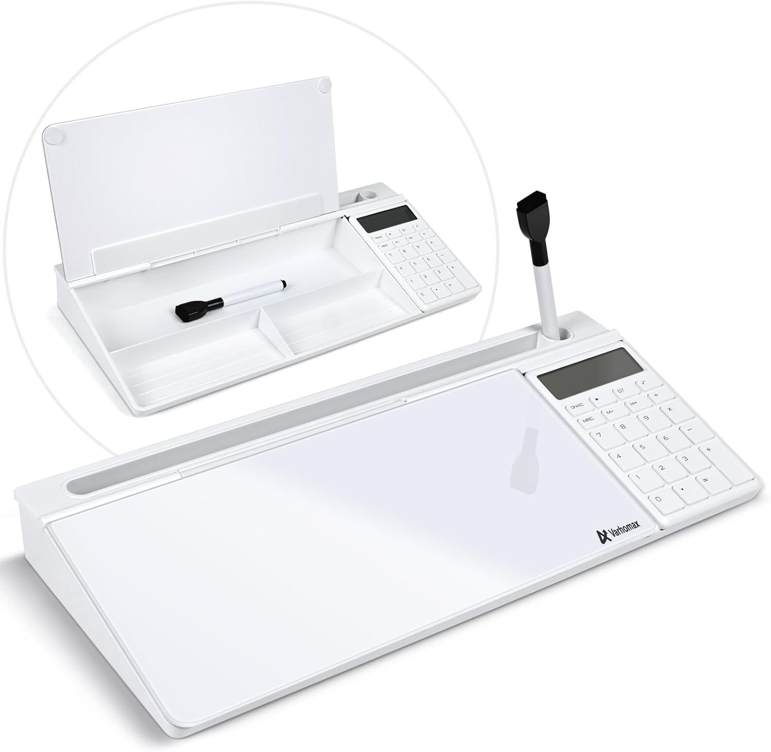 Glass Desk Whiteboard with Calculator