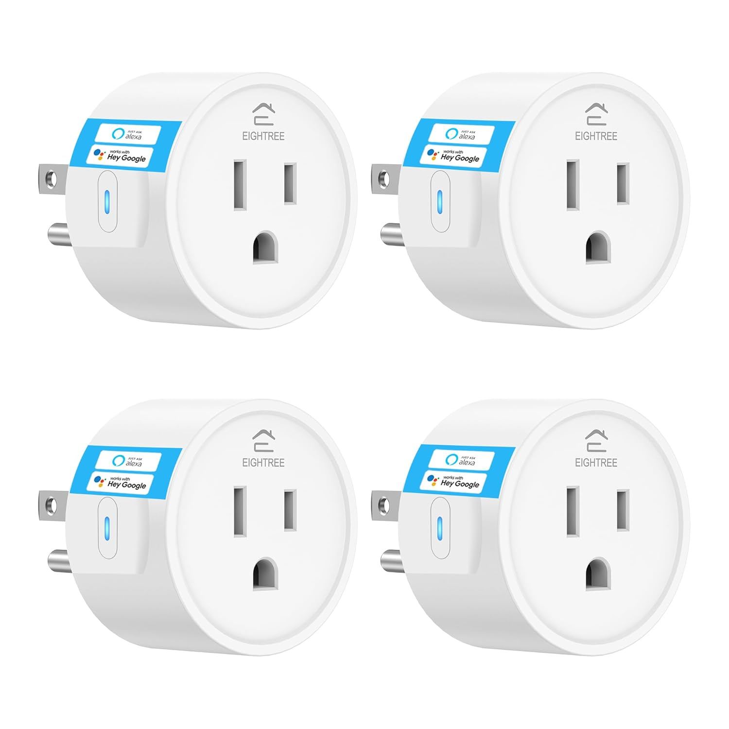 Smart Plug Alexa, Smart Outlet, Works with Alexa, Google Home and SmartThings, WiFi Smart Plugs with APP Remote Control and Timer Function, 2.4GHz Wi-Fi Only, Prise Intelligente, 4Packs