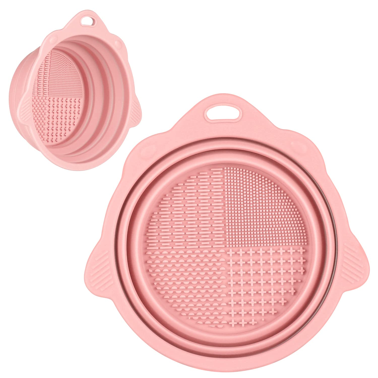 Foldable Silicone Brush Cleaner Bowl – Pink