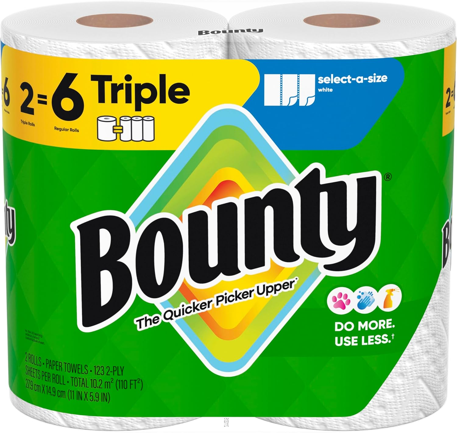 Select-A-Size Paper Towels, White, 2 Triple Rolls = 6 Regular Rolls
