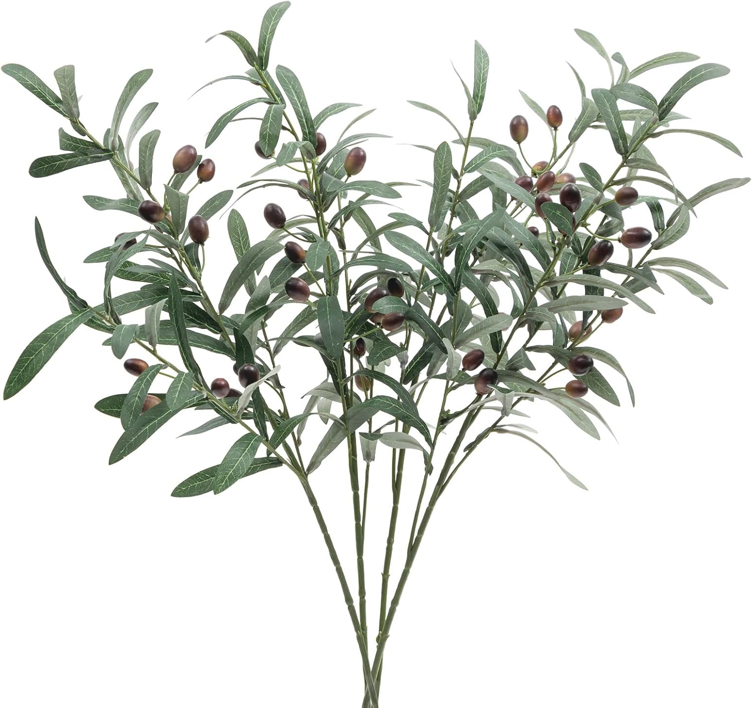 4 PCS 28 Inch Artificial Olive Branches for Vases Greenery Olive Stems Faux Tree Branch Twig for Home Wedding Shop Office Garden Decor DIY Floral Crafts