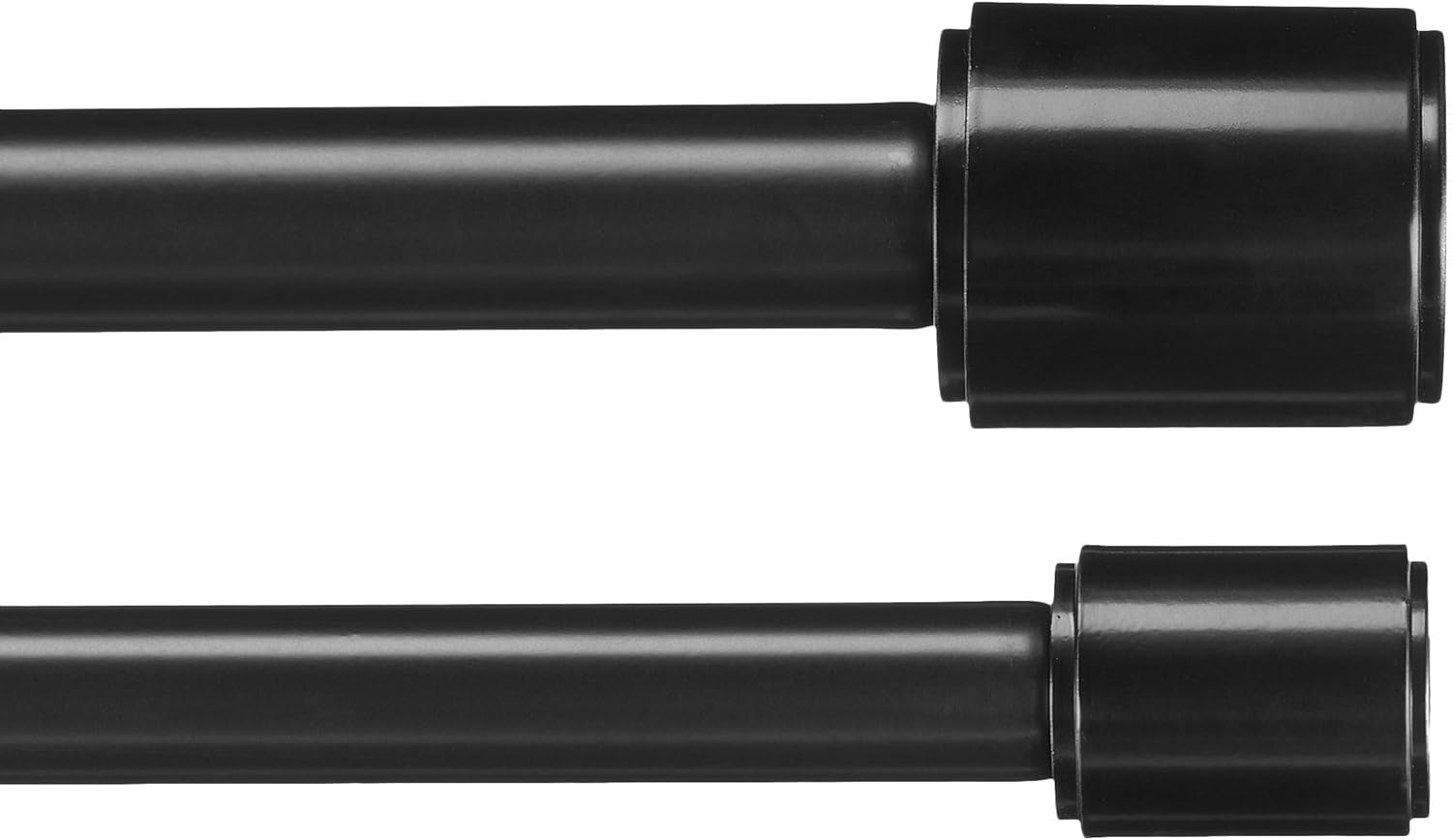 Adjustable 1 Inch Double Curtain Rods for Windows, Cap Finials, 72
