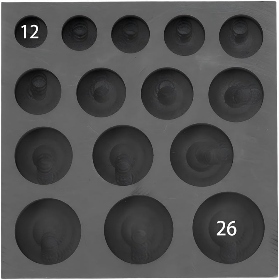 Graphite Mold 1PC for Casting Gold Silver Aluminum Copper Brass, High-Purity DIY Metal Ornaments Melting Refining, 0.47-1.02