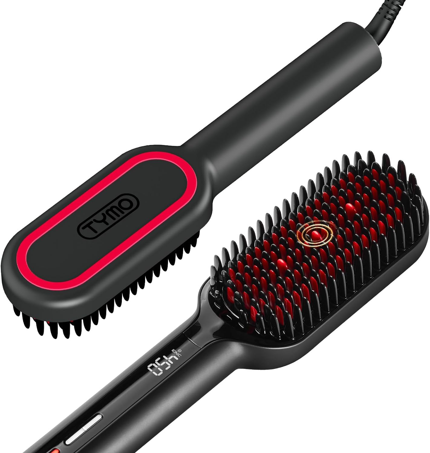TYMO Hair Straightener Brush Upgraded Ionic plus Straightening Brush with  Dens