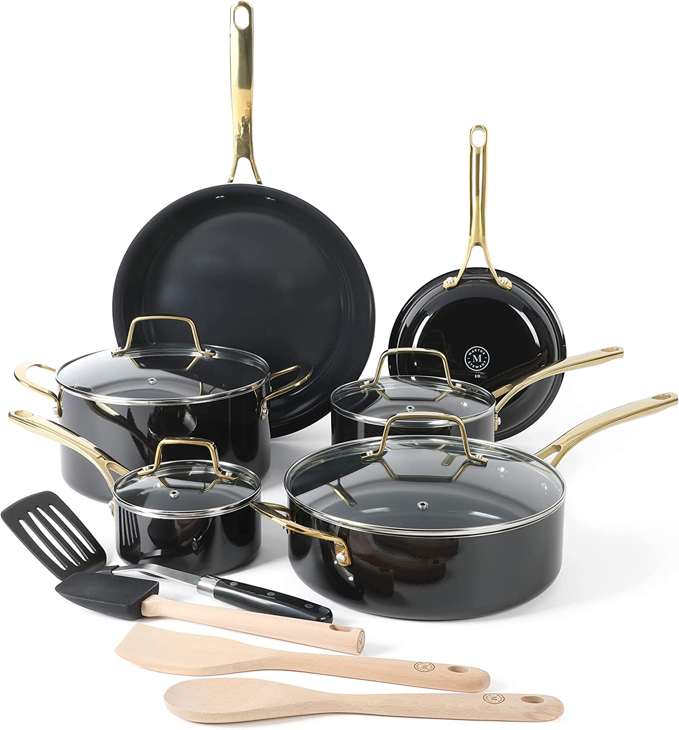 Lockton 14 Piece Premium Non-Stick Heavy-Gauge Aluminum Cookware Combo Set