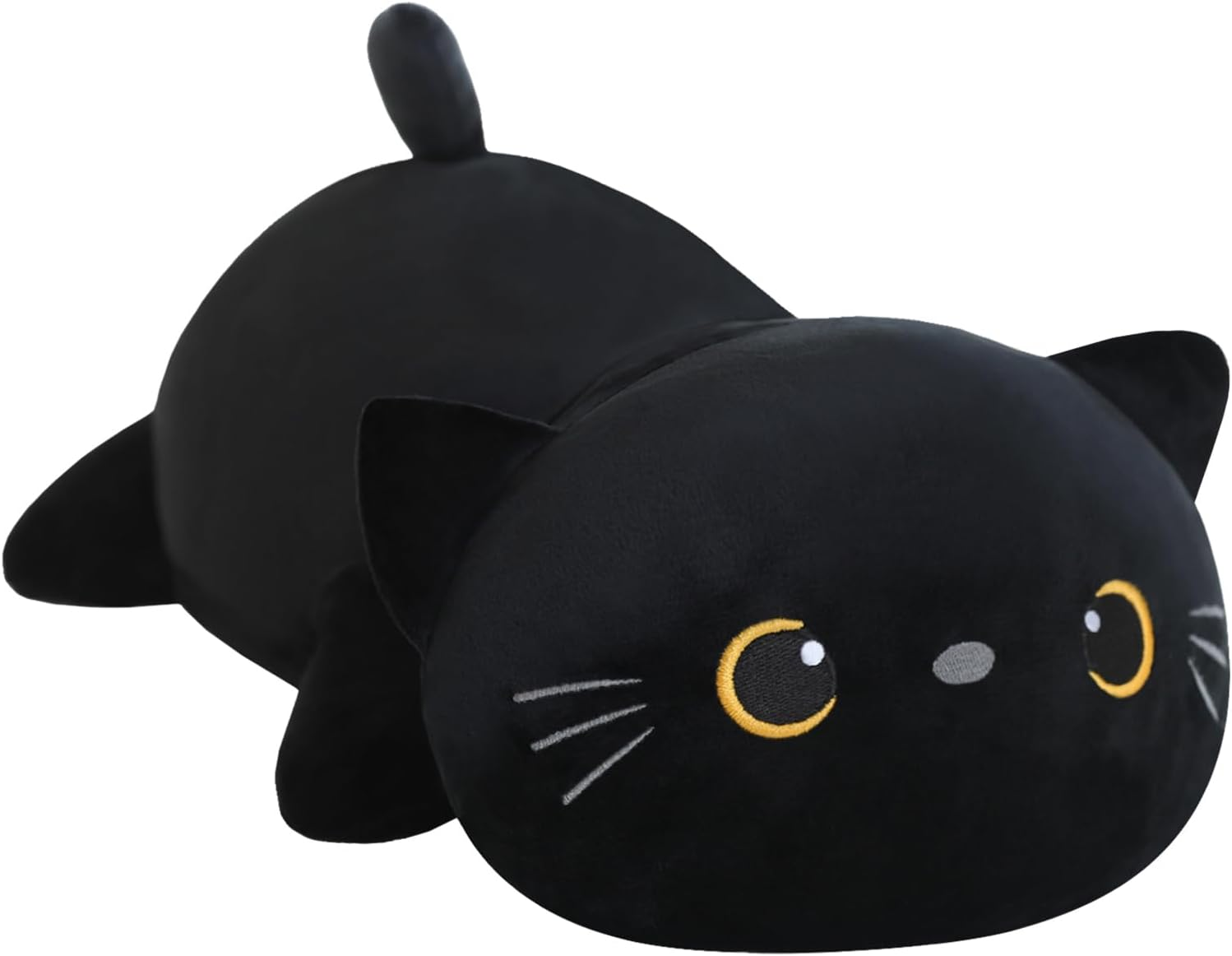 Weighted Black Cat Plush, Weighted Black Cat Stuffed Animal, Cute Plushies Soft Pillow Toy Gift for Kids Adults 9.8 Inch, 0.8 Lbs