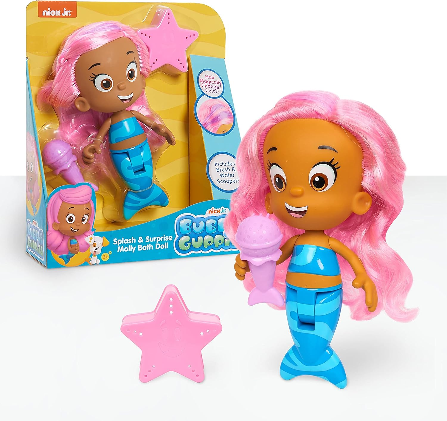 Bubble Guppies Splash and Surprise Molly Bath Doll, Kids Toys for Ages 3 up by Just Play