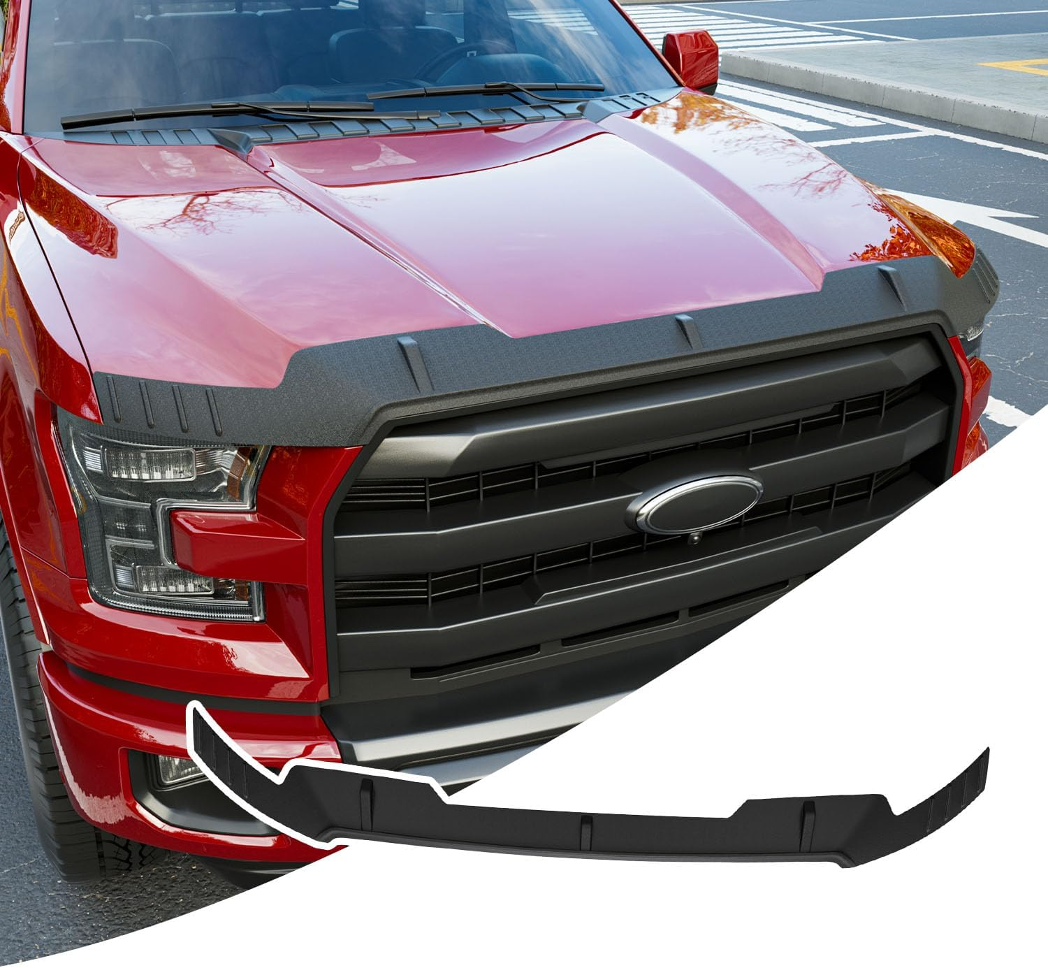 Hood Deflector Compatible with 2015-2020 Ford F150 Hood Protector Shield Replacement for 2015-2020 Ford F-150 Accessories